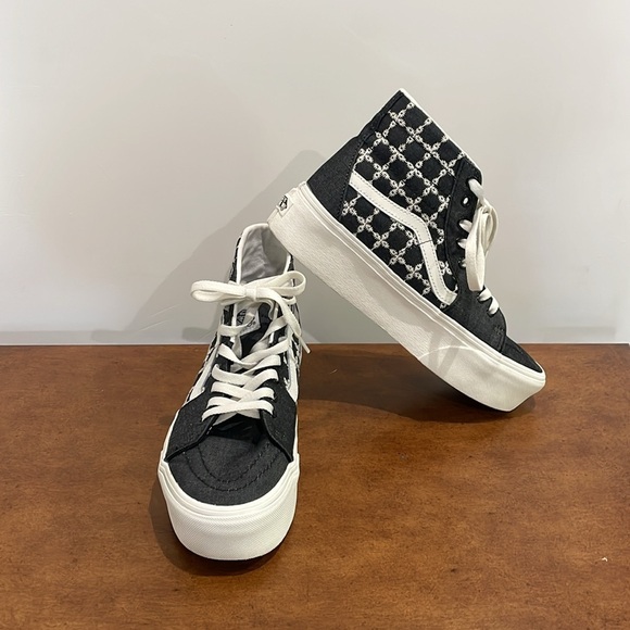 Vans Sk8-Hi Tapered Stackform 'Denim Mix' Size Women’s 9.5 Men’s 8 Embroidered - Picture 7 of 16